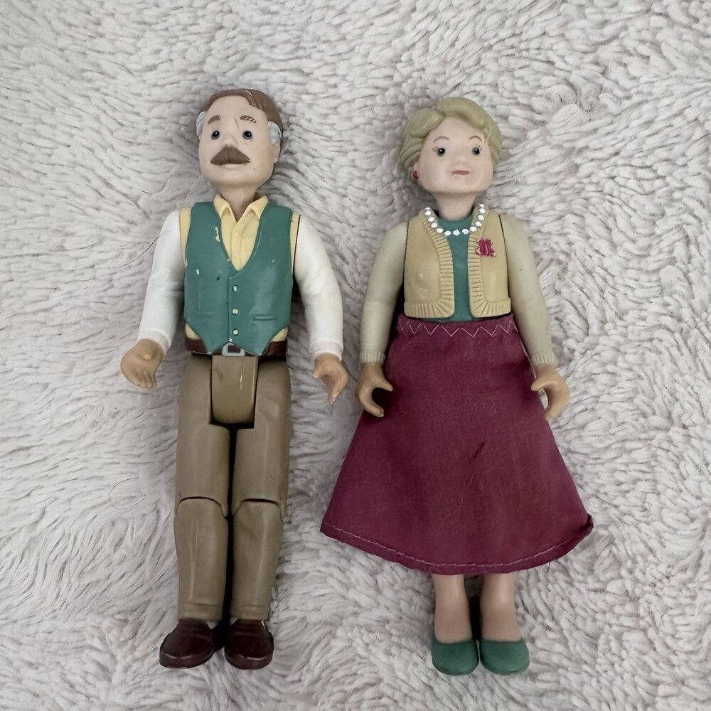 Fisher Price Loving Family Dollhouse Grandparents Grandma Grandpa 1993